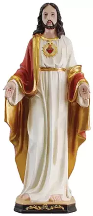 Resin/Fibreglass Statue/Coloured/S.H. of Jesus 24 inch