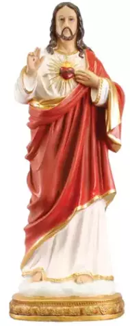 Resin/Fibreglass Statue/Coloured/S.H.of Jesus 32 inch