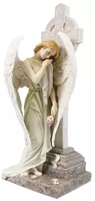 Veronese Resin Statue 12 inch Angel/Cross
