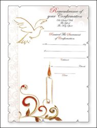 Dove and Candle Symbolic Confirmation Certificate