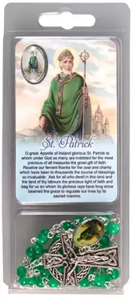 Acrylic Rosary & Card Set/St. Patrick