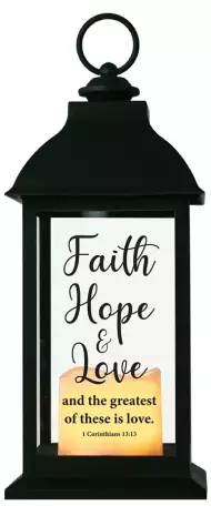 Lantern/Faith, Hope and Love/Led Candle