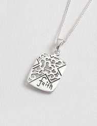 Sterling Silver Cross & Faith Pendant