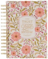 Journal Spiral Coral Floral Those Who Trust In The Lord Isa. 40:31