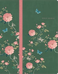 CSB Notetaking Bible, Green Floral, Zipper Edition