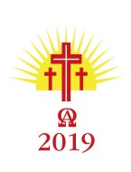 Candle Transfer -Three Red And Gold Crosses With Sun