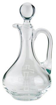 Bohemian Crystal Cruet With Engraved Crosses
