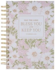 Journal Spiral Pink Floral Bless You And Keep You Num. 6:24