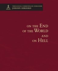 On the End of the World and On Hell: Theological Commonplaces