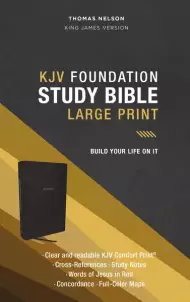 KJV, Foundation Study Bible, Large Print, Leathersoft, Black, Red Letter, Comfort Print