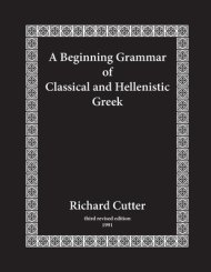 Beginning Grammar Of Classical And Hellenistic Greek