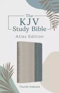 KJV Study Bible: Atlas Edition, Thumb Indexed [Taupe & Denim Crosshatch]