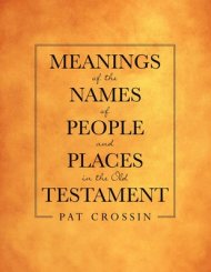Meanings of the Names of People and Places in the Old Testament