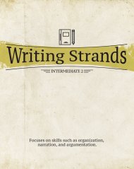 Writing Strands: Intermediate 2: Focuses on Skills Such as Organization, Narration, and Argumentation.