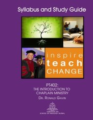 Pt402 the Introduction to Chaplain Ministry