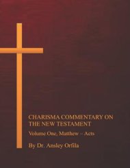 Charisma Commentary on the New Testament, Volume One: Matthew - Acts