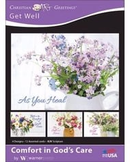 Boxed Card-Comfort In God's Care Assorted Get Well (KJV) (Box Of 12)