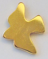 Lapel Pin - Dove - Polished / Gold Plated - Pack of 4