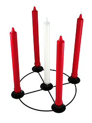 12" x 1" Red & White Advent Candles with 10" Frame
