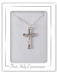 Communion Sterling Silver Crucifix Necklet