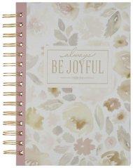 Journal Spiral Dusty Mauve Floral Be Joyful 1 Thess. 5:16