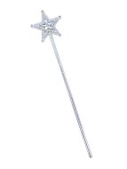 Silver Star Wand Clear Star Gem  - Nativity Costume Accessory