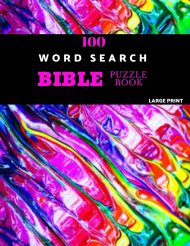 100 Word Search Bible Puzzle Book Large Print: Brain Challenging Bible Puzzles For Hours Of Fun