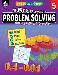 180 Days™: Problem Solving For Fifth Grade