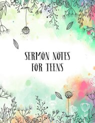Sermon Notes for Teens: A Perfect Place for Reflection and Prayer
