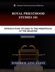 Royal Priesthood Studies 101: Introductory Studies to the Priesthood of the Believer