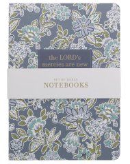 Morning Mercies Blue and Green Floral Notebook Set - Lamentations 3:22-23
