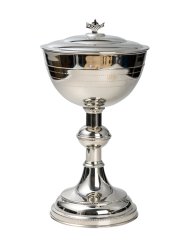 Nickel Plated Ciborium with Gold Plated Inside H 28 cm