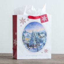 Gift Bag-Specialty-Thanking God For You-Thomas Kinkade-Luke 2:14-Large (DS#80846