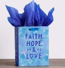 Gift Bag-Specialty-Faith  Hope  & Love 1 Corinthians 13:13-Medium  (DS#91600