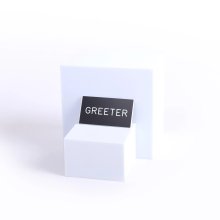 Badge Engraved Greeter Black Magnet