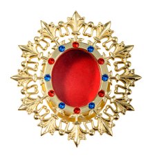 Gold Plated Wall Reliquary with Stones 11x10.5 cm