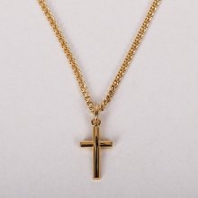 16-18" Gold Over Sterling Silver Small Cross Necklace