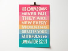 Lamentations 3 A4 poster. Great is your faithfulness.