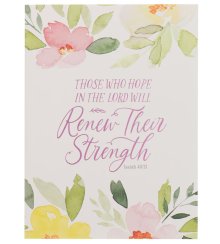 Renew Their Strength Yellow Floral Medium Notebook - Isaiah 40:31
