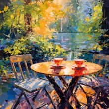 Birthday Card - Garden Table