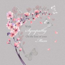 Falling Blossom Mum Sympathy Single Card