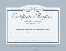 Certificate of Baptism (5.5" x 3.5") (Pack Of 6)