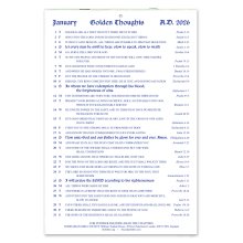 English Golden Thoughts Calendar 2026