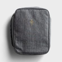 Large Grey Cross Bible Cover