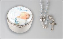 Baby Boy's My First Rosary with Porcelain Box