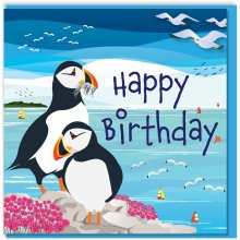 Puffins Birthday Card