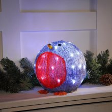 27cm Acrylic Robin with 40 LEDs