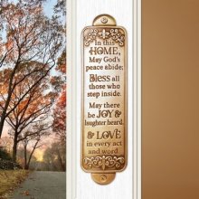 Blessing Wall Plaque-In This Home (Gold) (1.5" x 6")