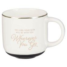 Mug White/Black Wherever You Go Josh. 1:9