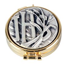 1 1/2" Gilt Pyx with Antique Wheat Silver Motif